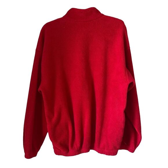 Vintage 90s NASCAR Red Fleece 1/4 Zip Pullover Sweater Size Medium - Picture 2 of 8